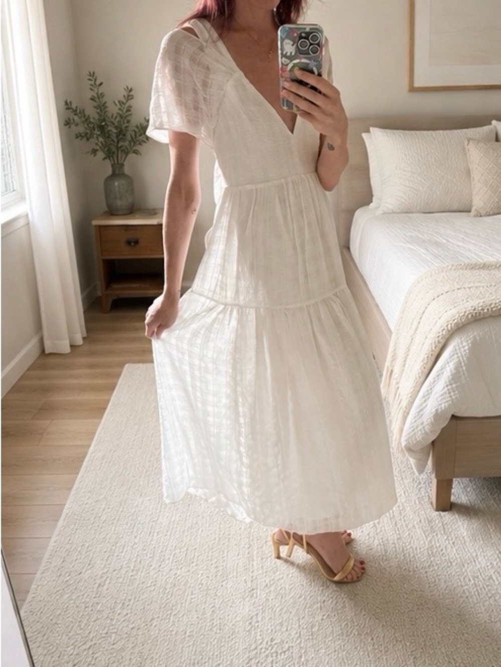 Lulu's White Textured Maxi Dress
